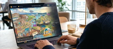A navigable digital version of the visual open on a laptop